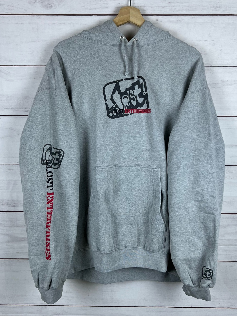 Vintage Y2K Lost Enterprises Skateboard Skate Surf Hoodie Mens XL Gray